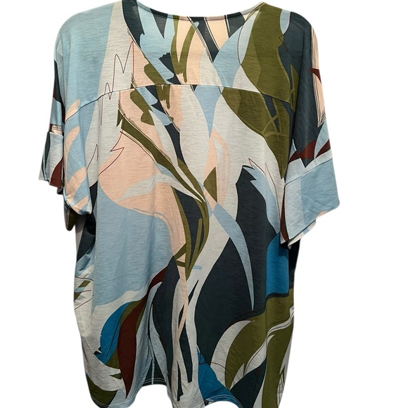 Sew In Love Woman’s Blue and Green Abstract Blouse | Size XL | Wrinkle Free - Picture 3 of 5